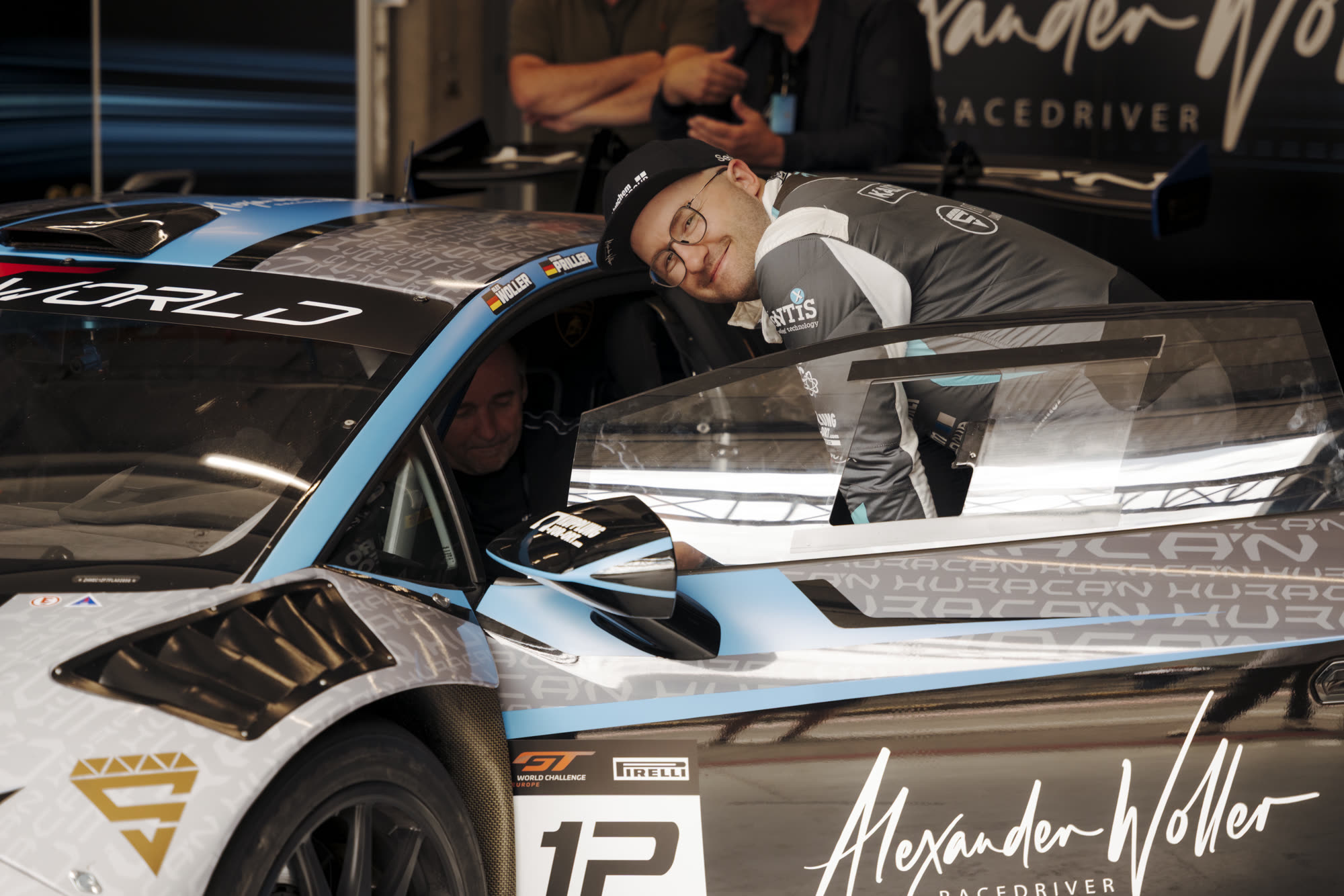 Alexander Woller beim Coaching im Lamborghini Huracán